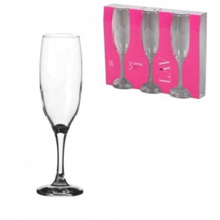 Lot de 3 Flûtes à Champagne "Power" 22cl Transparent