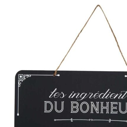 Décoration Murale "Citation Bonheur" 50cm Noir