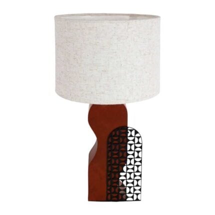 Lampe à Poser "Arsène" 38cm Marron & Beige