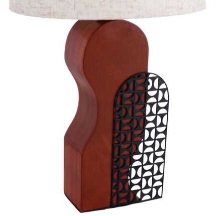 Lampe à Poser "Arsène" 38cm Marron & Beige