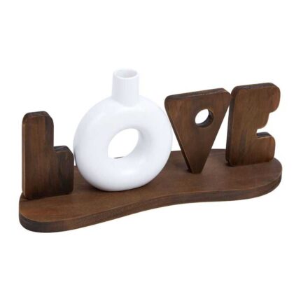 Mot Déco à Poser "Love" 30cm Marron & Blanc