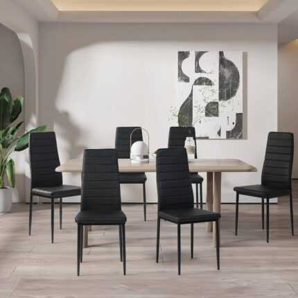 Chaises Effet Cuir "Jack" 98cm Noir