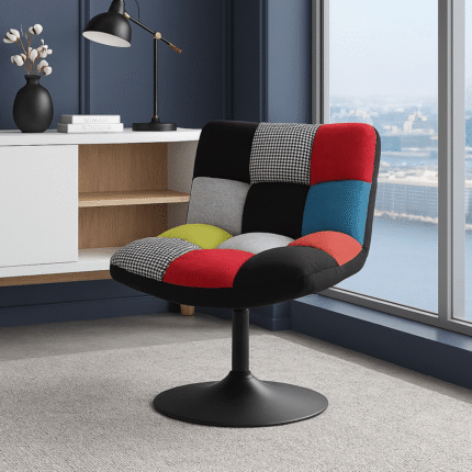 Fauteuil Pivotant Design "Anton" 89cm Patchwork