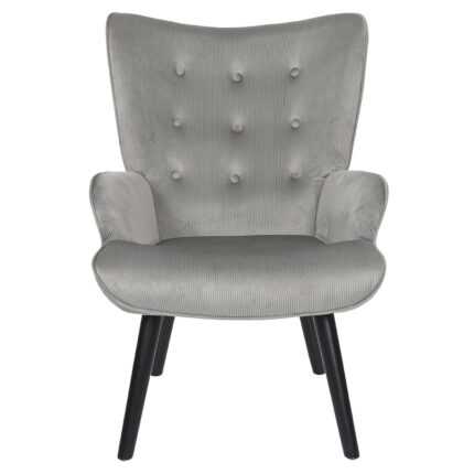 Fauteuil en Velours Côtelé "Giulia" 96cm Gris