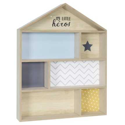 Étagère Déco pour Enfant "Maison" 50cm Bleu