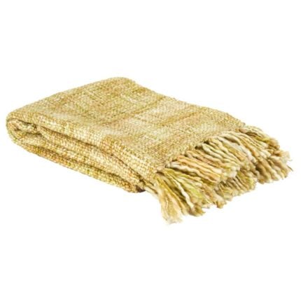 Plaid Maille Tressée "Chunky" 125x150cm Jaune
