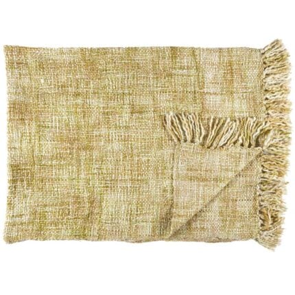 Plaid Maille Tressée "Chunky" 125x150cm Jaune