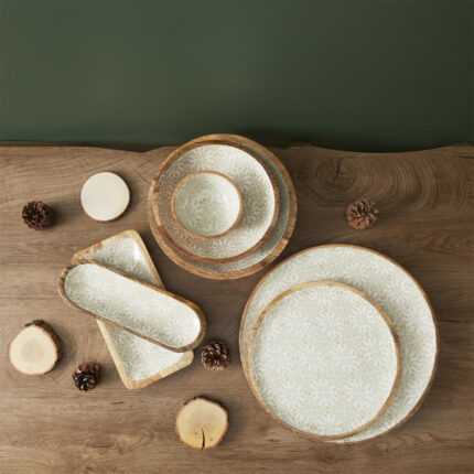 Assiette De Présentation "Géométrique" 35cm Naturel