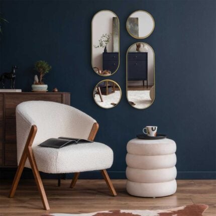 Set de 4 miroirs rond et ovale "Versa" 70cm