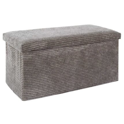 Banc Coffre Pliable Côtelé "Scott" 38cm Taupe