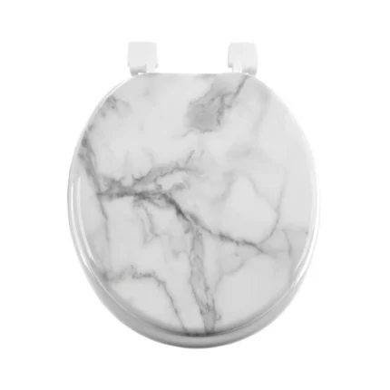 Abattant WC Imprimé "Marbre" 37cm Blanc