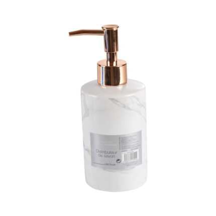 Distributeur de Savon "Marbre" 18cm Blanc