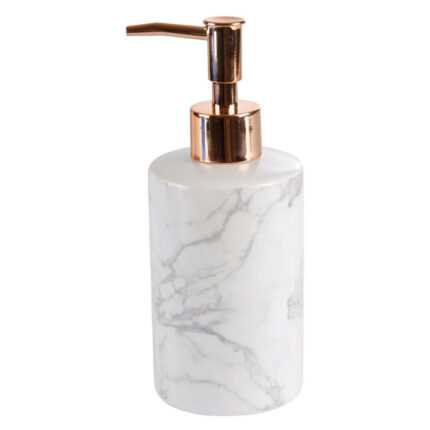 Distributeur de Savon "Marbre" 18cm Blanc