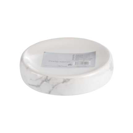 Porte Savon en Céramique "Marbre" 11cm Blanc