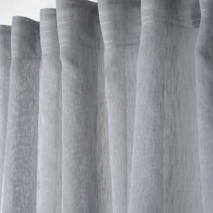 Voilage galon fronceur "Derby" 140x260 cm Gris