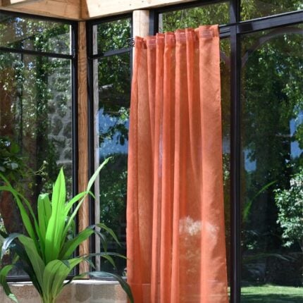 Voilage galon fronceur "Derby" 140x260cm Cognac