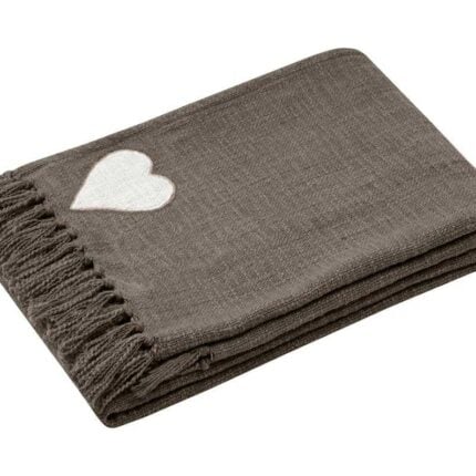 Jeté de canapé coton "Happy" 125 x 150 cm Taupe
