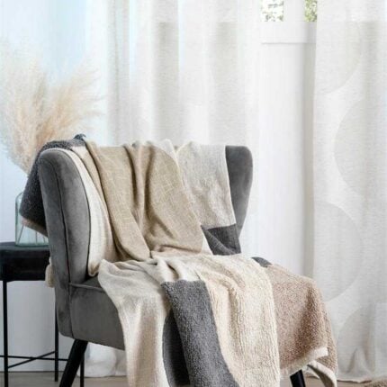 Plaid Déco Coton "Martial" 125x150cm Naturel