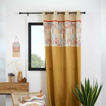 Rideau coton "Aswan" 140x260cm Jaune curry
