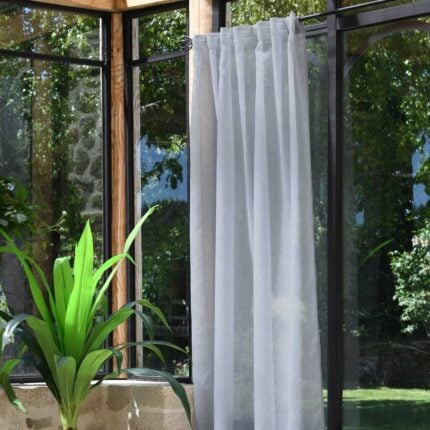 Voilage galon fronceur "Derby" 140x260 cm Gris