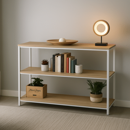 Étagère Bibliothèque 3 Niveaux "Casa Blanca" 120cm Blanc