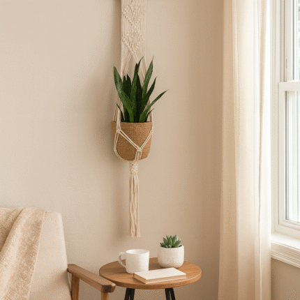 Cache Pot Suspendu "Macramé" 105cm Naturel