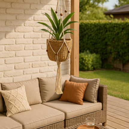 Cache Pot Suspendu "Algua" 125cm Naturel