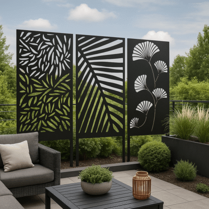 Panneau Décoratif en Métal "Claustra" 120cm Noir