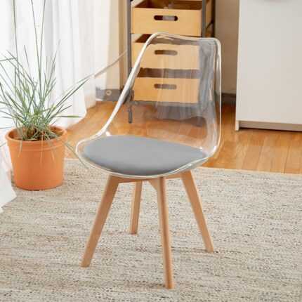Chaises Translucides Design "Joie" 82 Cm Gris