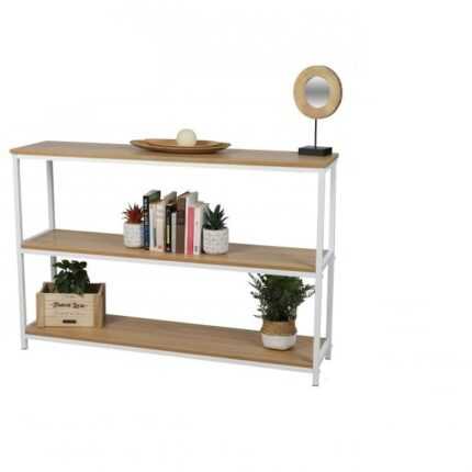 Étagère Bibliothèque 3 Niveaux "Casa Blanca" 120cm Blanc