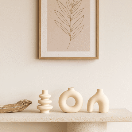 Lot de 3 Vases "Dreams" 18cm Beige