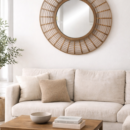 Miroir En Bambou "Rosa" 80cm Naturel