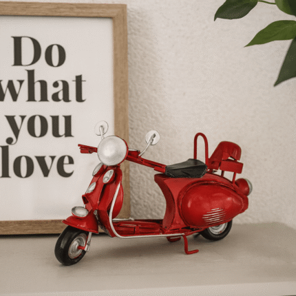 Déco à Poser en Métal "Scooter" 20cm Rouge