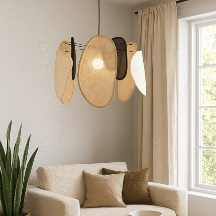 Suspension Lin Jute "Almeria" 68cm Beige & Marron