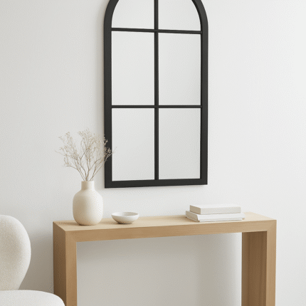 Miroir Design Métal "Fenêtre" 90cm Noir