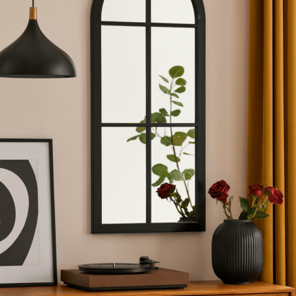 Miroir Design Métal "Fenêtre" 90cm Noir