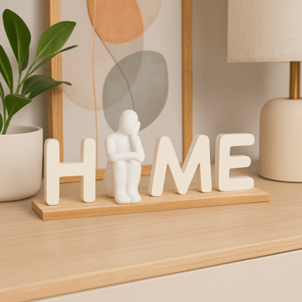 Mot à Poser Déco "Home Penseur" 30cm Blanc