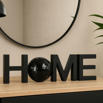 Mot à Poser Déco "Home Sequins" 30cm Noir