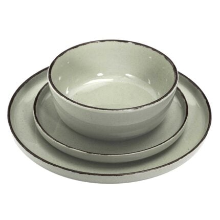 Service de Table 12 Pièces "Grès du Temps" 27cm Vert