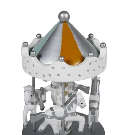 Boite Musical "Carrousel" 20cm Argent