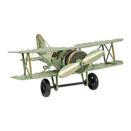 Déco à Poser en Métal "Avion" 22cm Vert
