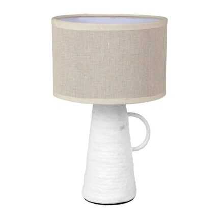 Lampe à Poser "Abisko" 30cm Blanche & Beige
