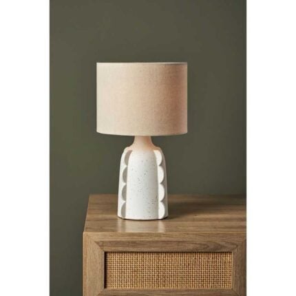 Lampe à Poser "Orecchio" 35cm Blanche & Beige