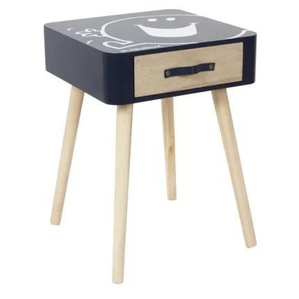 Table de Chevet Enfant "M. Heureux" 48cm Bleu