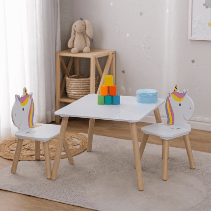 Ensemble Table Enfant & 2 Chaises "Lily" 55cm Naturel