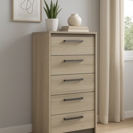Commode 5 Tiroirs "Watson" 108cm Chêne