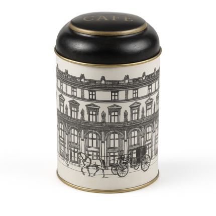 Boîte à Café Effet Vieilli "Versailles" 16cm Noir