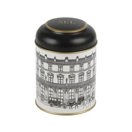 Boîte à Sel Effet Vieilli "Versailles" 12cm Noir
