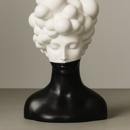 Sculpture Buste "Moda" 26cm Noir & Blanc