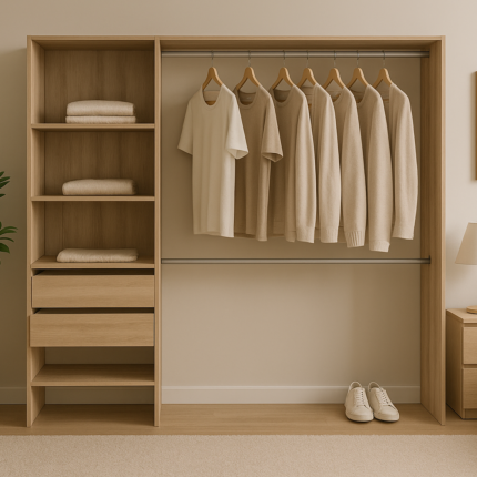 Dressing 2 Tiroirs "Lima" 205cm Naturel